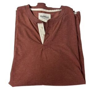 UPWEST Resort & Mercantile Mens Shirt Henley Button Up ~ Soft & Comfortable Sz L